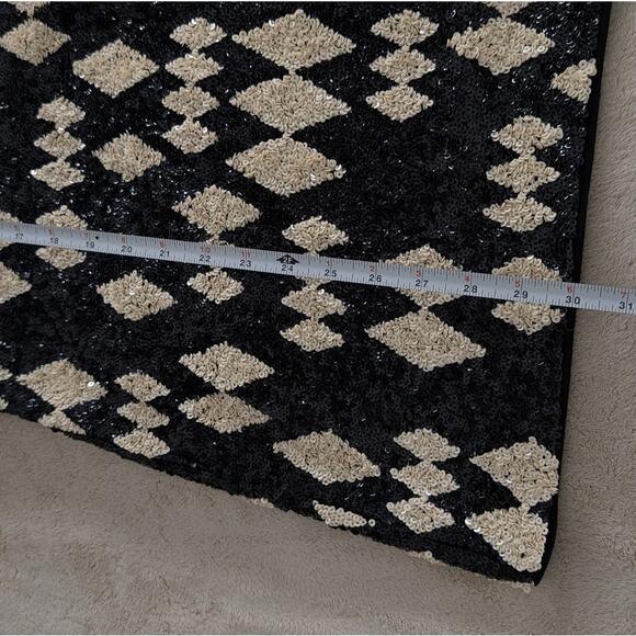 H&M Conscious Collection Limited Short Sequined Black/Harlequin Dress, size 2 - Picture 7 of 9